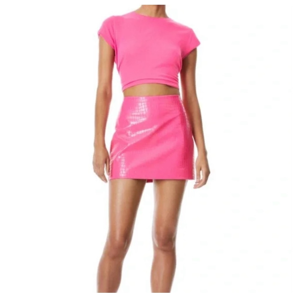 COPY - Alice + Olivia Womens Faux Leather MINI SKIRT Wild Pink Size 2
Like new